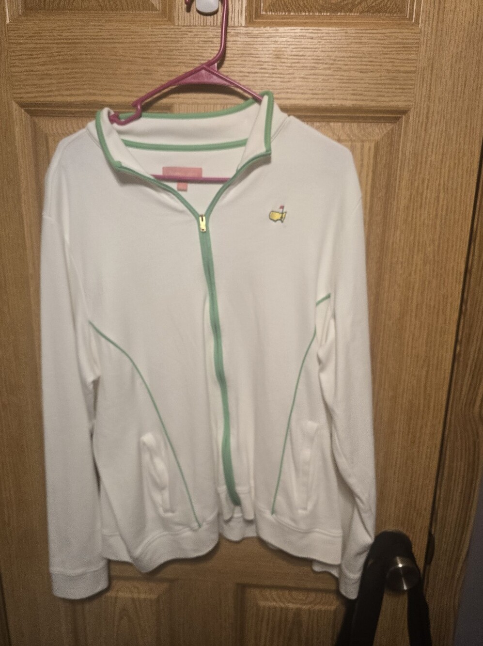 Magnolia White Bomber Jacket with Mint Trim